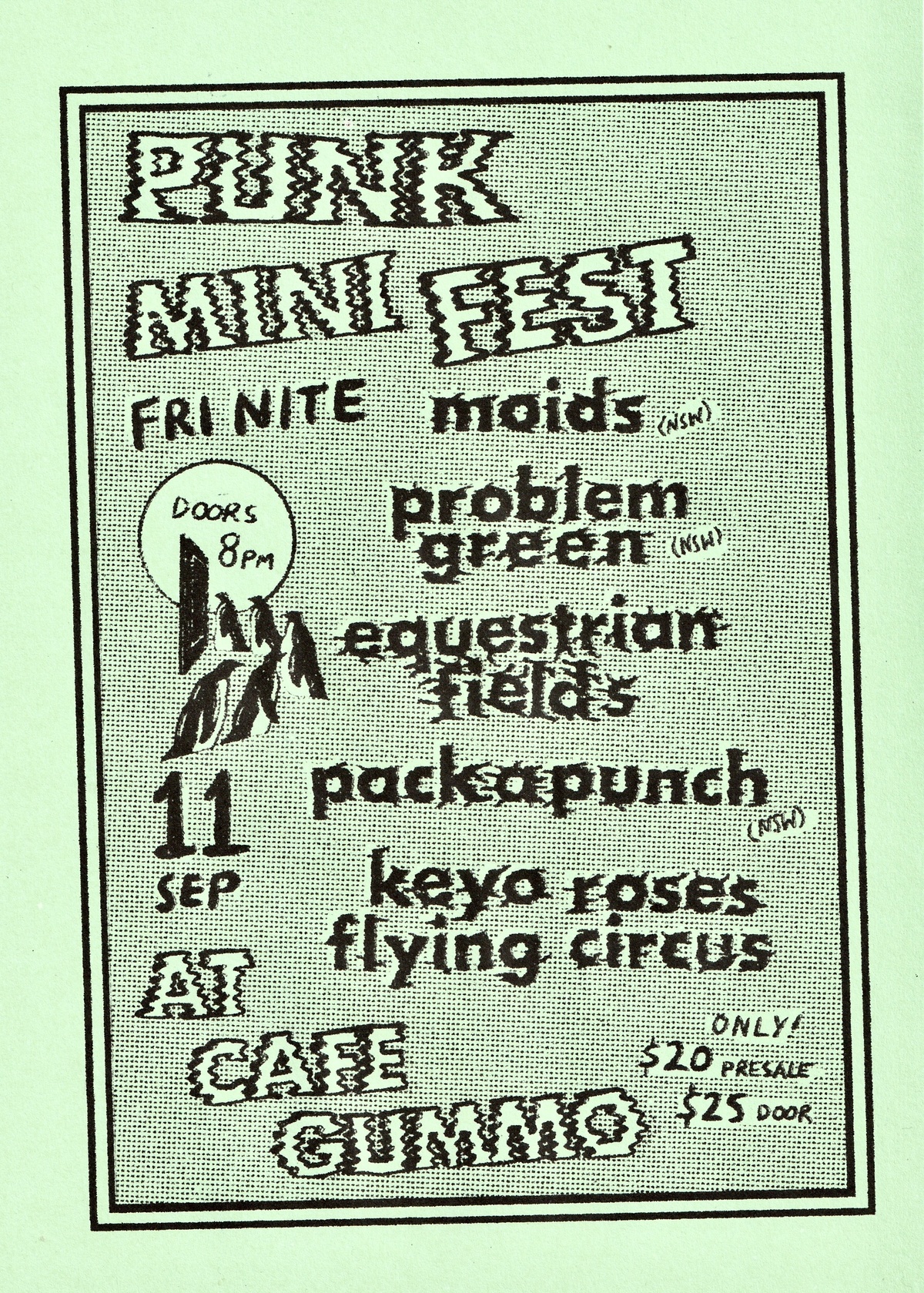 Punk Mini Fest Ft The Moids, Problem Green, Equestrian Fields, Pack A Punch and Keyo Roses Flying Circus