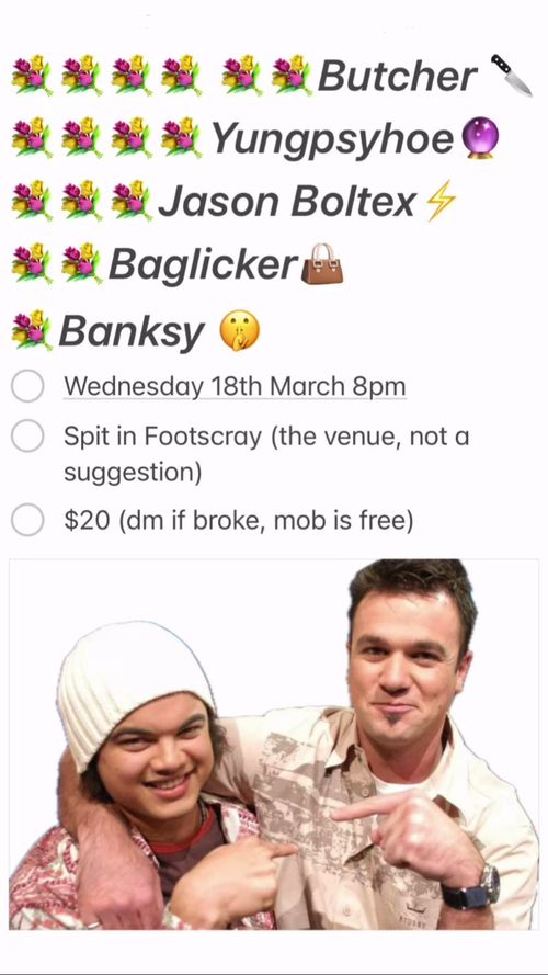 Yungpsyhoe, Jason Boltex, Baglicker and Banksy