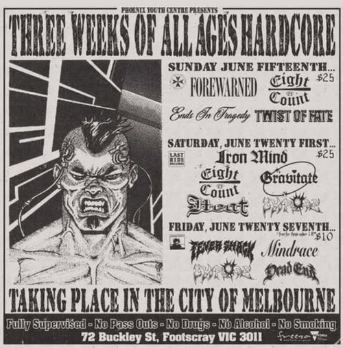 Forewarned, Eight Count, Ends in Tragedy & Twist of Fate @ Phoenix Youth Centre (AA)