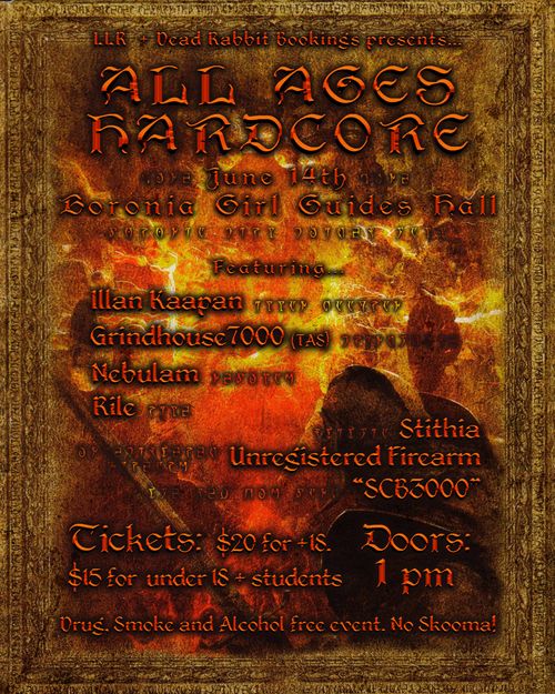 Illan Kaapan, Grindhouse 7000, Nebulam, Rile & more @ Boronia Girl Guides