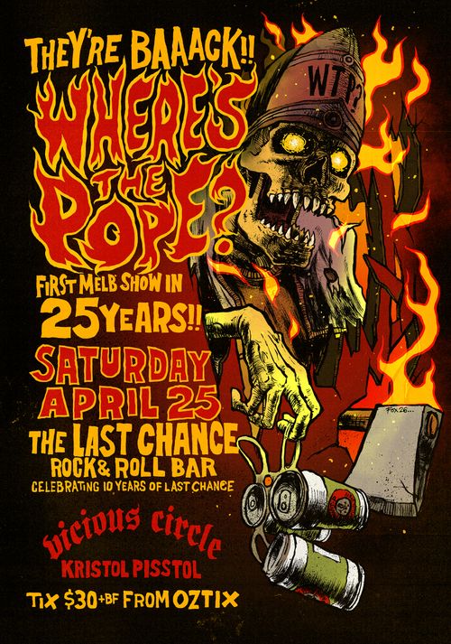 WHERE'S THE POPE? RETURN TO MELBOURNE! 