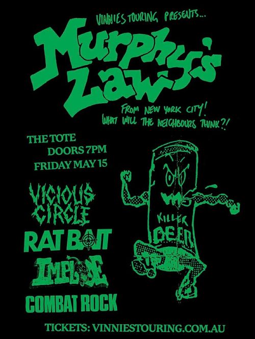 Murphy's Law, Vicious Circle, RAT BAIT, Implode & Combat Rock @ The Tote