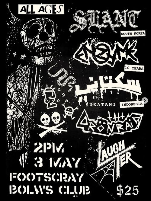 Slant, Enzyme, Sukatani, Drönraid And Laughter @ Footscray Bowls